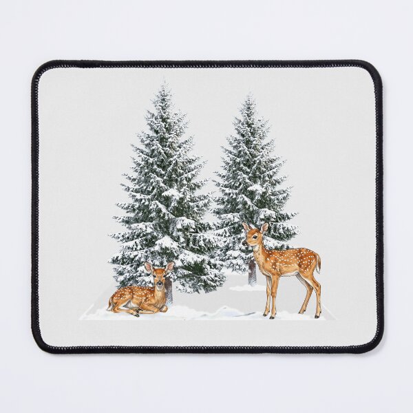Item preview, CHRISTMAS TREES, WHITE-TAILED DEER,  FIR, PINE, SNOW, WINTER WILDLIFE designed and sold by classic car craze.