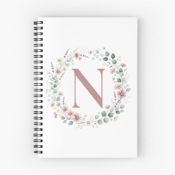 Item preview, Pink Letter N Floral Wreath Monogram designed and sold by ITCHAWAWAA.