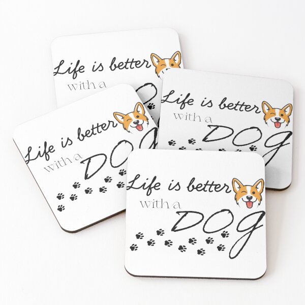 Item preview, Life Is Better With A Dog Cute Corgi Puppy Paw Prints designed and sold by KMKDesignStudio.