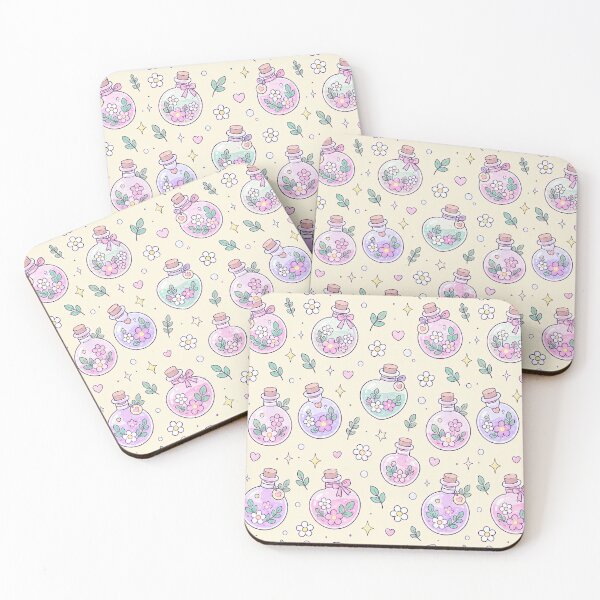 Item preview, Kawaii Flower Potion Pattern designed and sold by Soft Berry Studio.