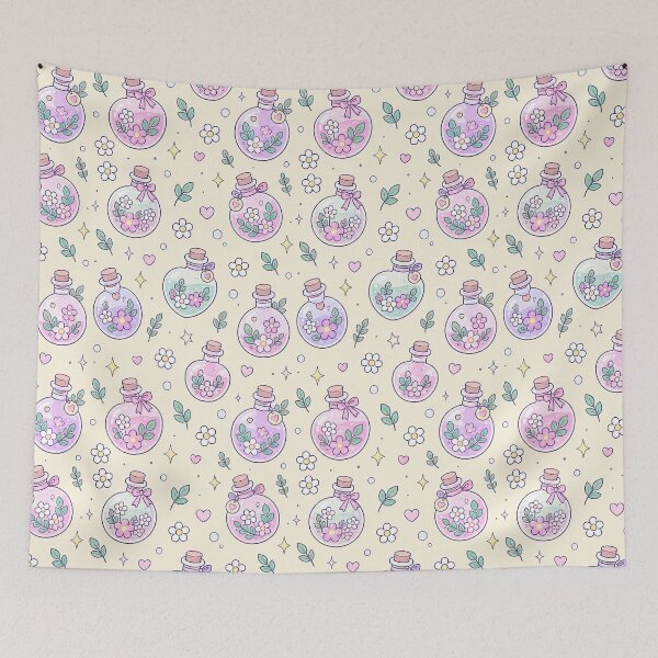 Item preview, Kawaii Flower Potion Pattern designed and sold by Soft Berry Studio.