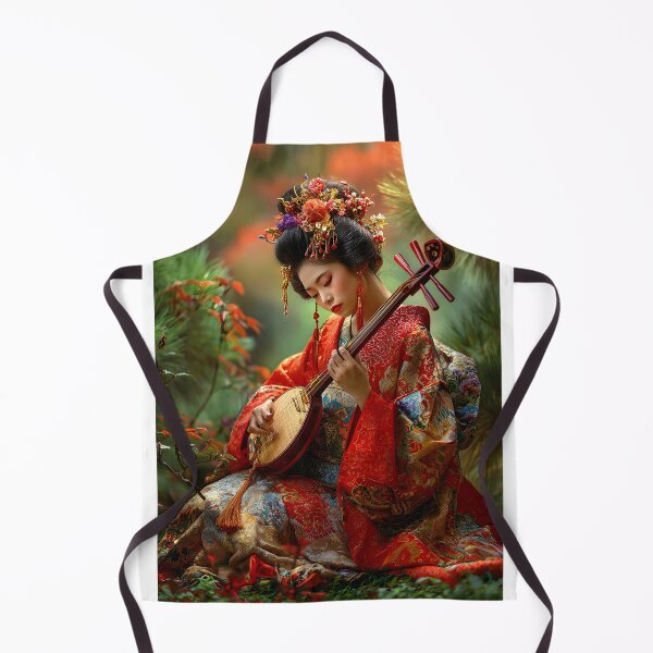 Item preview, Elegant Woman Playing Traditional Musical Instrument designed and sold by Artessie.
