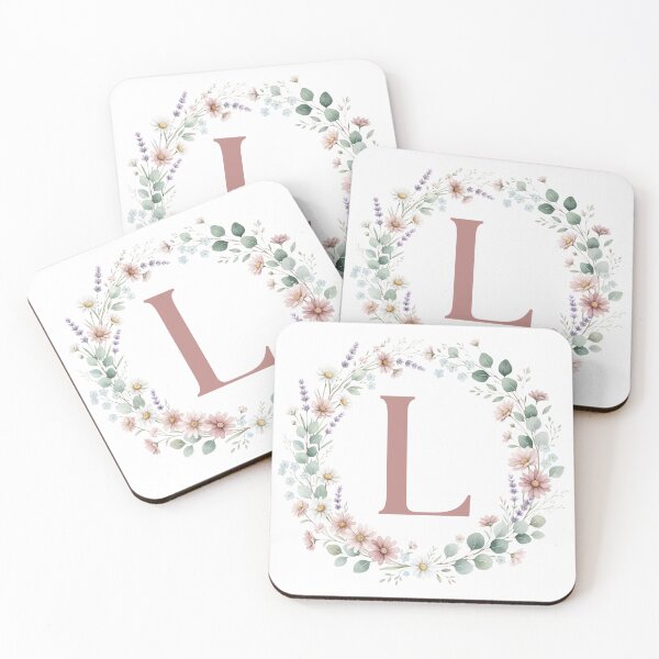 Item preview,  Pink Letter L Floral Wreath Monogram designed and sold by ITCHAWAWAA.