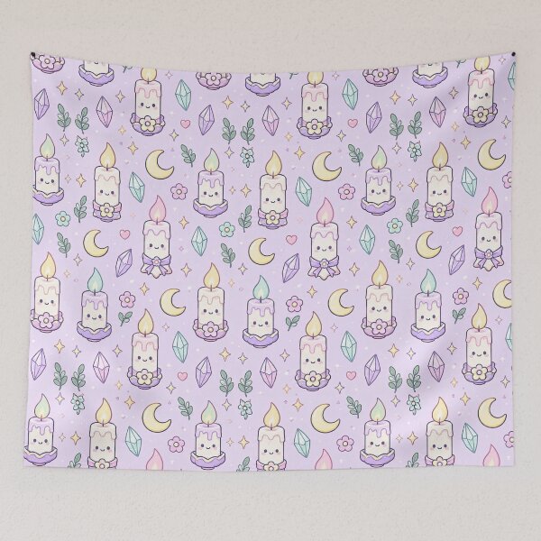 Item preview, Kawaii Magic Candle Pattern designed and sold by Soft Berry Studio.