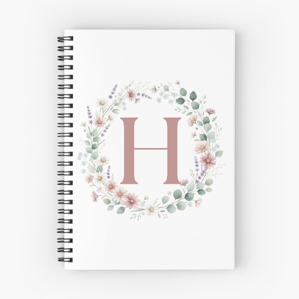Item preview, Pink Letter H Floral Wreath Monogram designed and sold by ITCHAWAWAA.