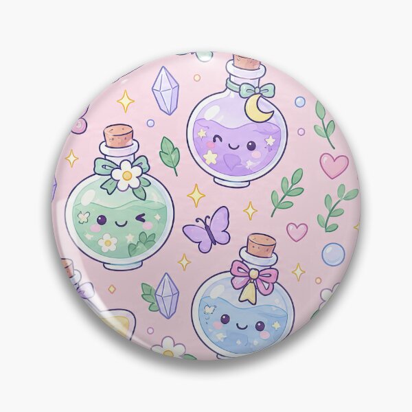 Item preview, Kawaii Butterfly Potion Pattern designed and sold by Soft Berry Studio.