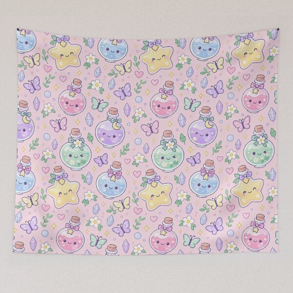 Item preview, Kawaii Butterfly Potion Pattern designed and sold by Soft Berry Studio.