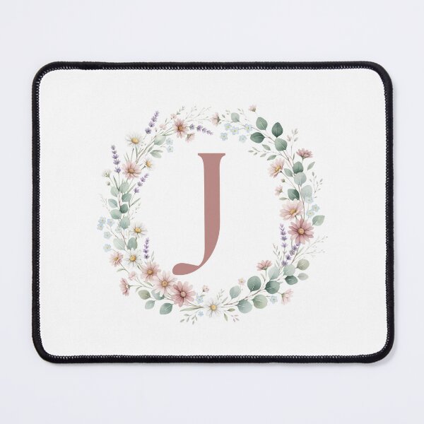 Item preview, Pink Letter J Floral Wreath Monogram designed and sold by ITCHAWAWAA.