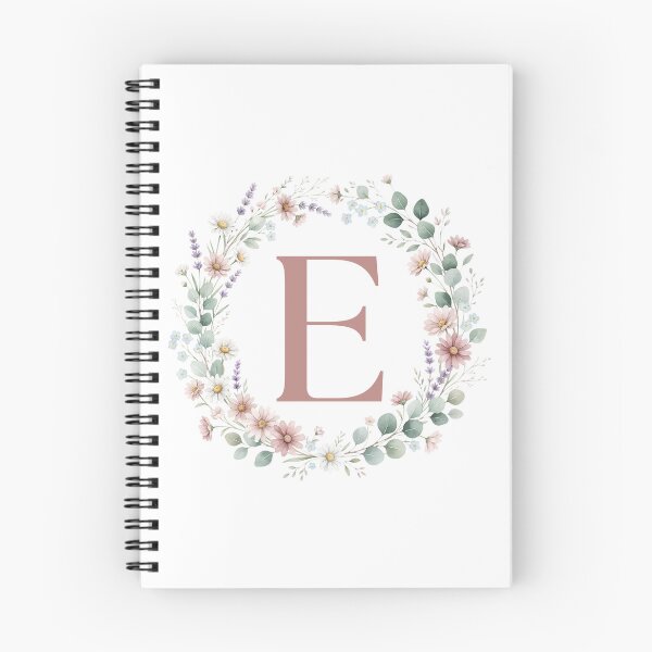Item preview, Pink Letter E Floral Wreath Monogram designed and sold by ITCHAWAWAA.