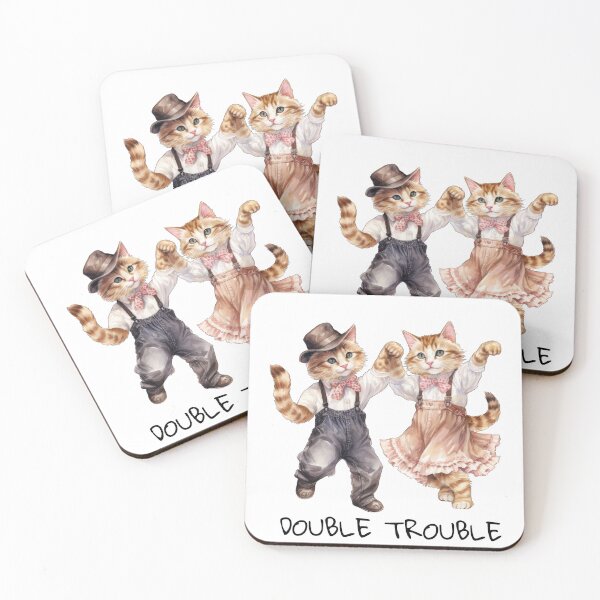 Item preview, Double Trouble Dancing Kittens Cute Cats designed and sold by KMKDesignStudio.