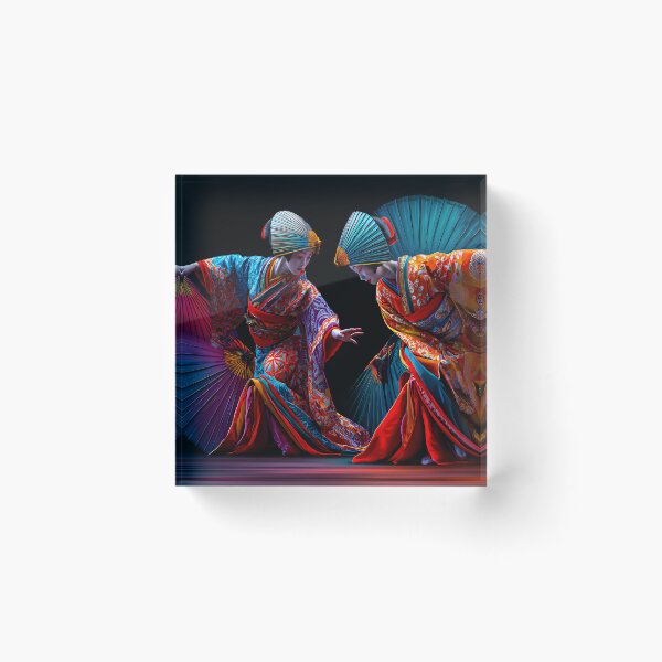 Item preview, Traditional Dance with Colorful Japanese Kimonos designed and sold by Artessie.
