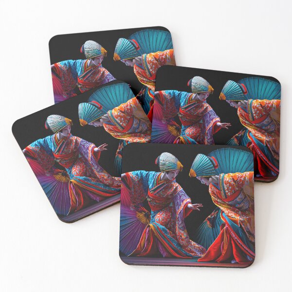 Item preview, Traditional Dance with Colorful Japanese Kimonos designed and sold by Artessie.