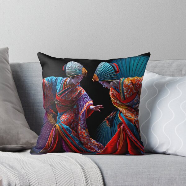 Item preview, Traditional Dance with Colorful Japanese Kimonos designed and sold by Artessie.