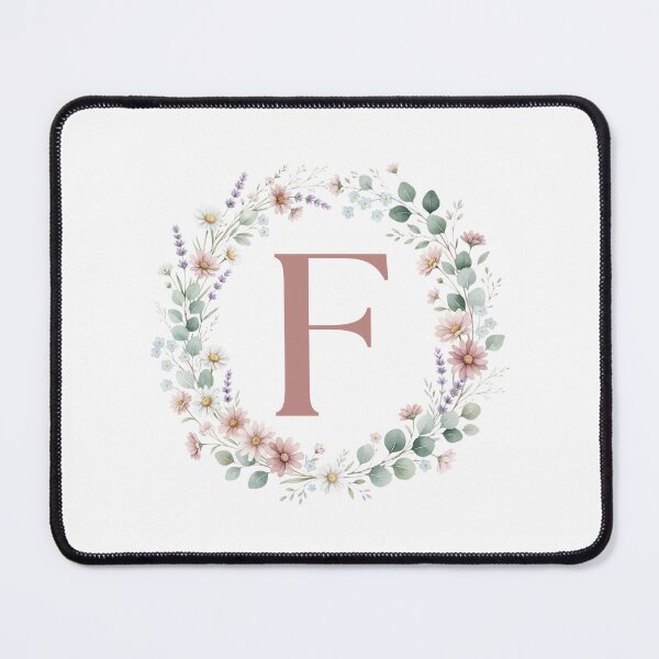 Item preview,  Pink Letter F Floral Wreath Monogram designed and sold by ITCHAWAWAA.