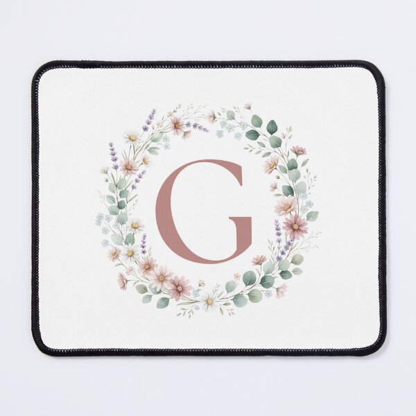 Item preview, Pink Letter G Floral Wreath Monogram designed and sold by ITCHAWAWAA.