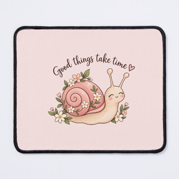Item preview, Good Things Take Time Cute Floral Snail | Kawaii Cottagecore Girly Sticker designed and sold by StickyDelights.