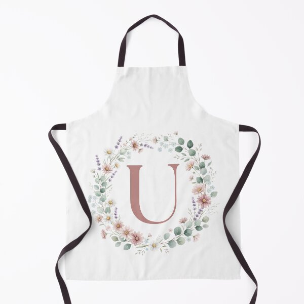 Item preview, Pink Letter U Floral Wreath Monogram designed and sold by ITCHAWAWAA.