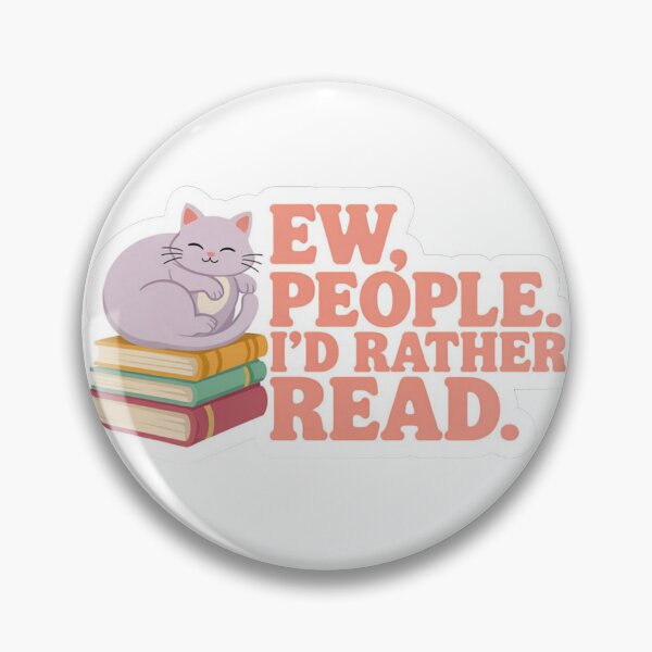 Item preview, Ew People Id Rather Read Smiling Cat Bookworm designed and sold by KMKDesignStudio.
