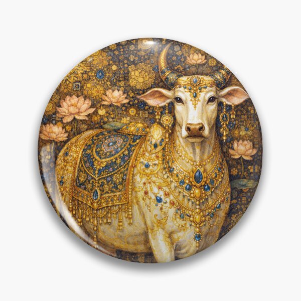 Item preview, Sacred Cow – Indian Spiritual Painting designed and sold by GalleryKauffeld.