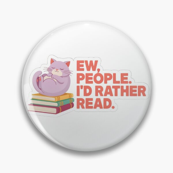 Item preview, Ew People Id Rather Read Cute Cat Bookworm Sticker designed and sold by KMKDesignStudio.