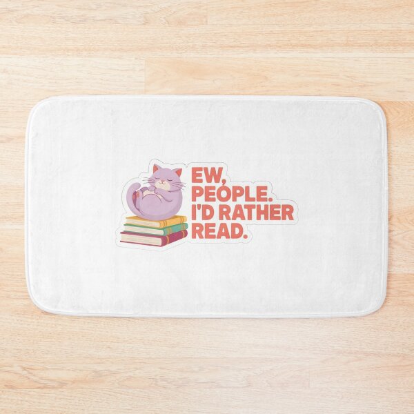 Item preview, Ew People Id Rather Read Cute Cat Bookworm Sticker designed and sold by KMKDesignStudio.