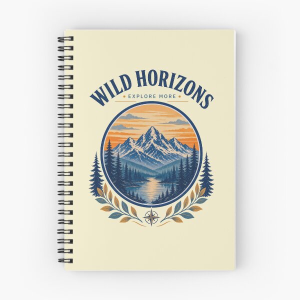 Item preview, Wild Horizons Explore More Mountain Badge Design designed and sold by HappyOops.