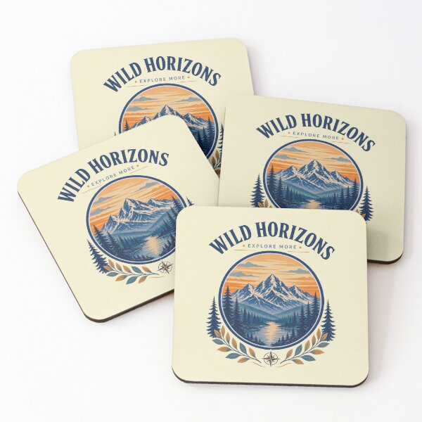 Item preview, Wild Horizons Explore More Mountain Badge Design designed and sold by HappyOops.