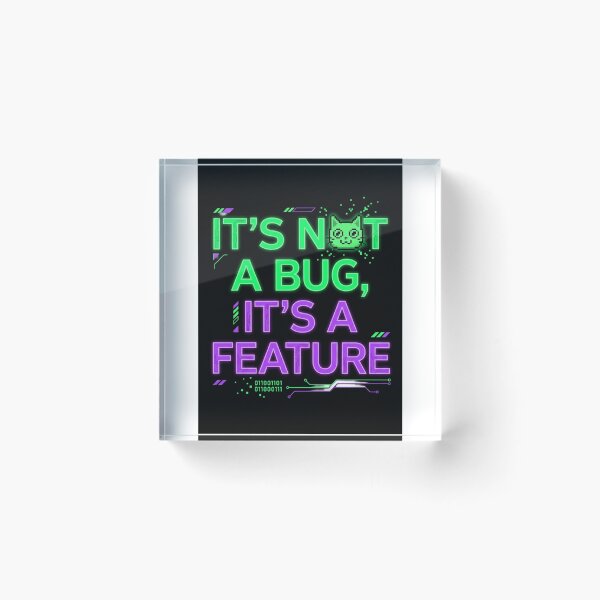 Item preview, Its Not A Bug Its A Feature Cyberpunk Cat Art designed and sold by KMKDesignStudio.