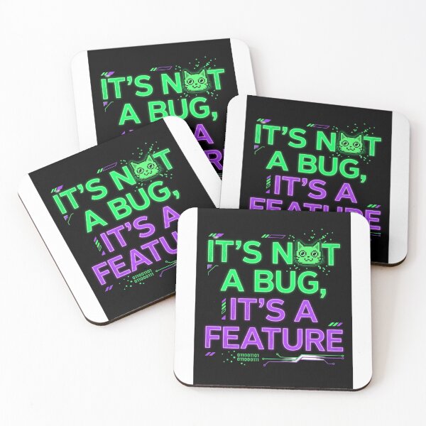 Item preview, Its Not A Bug Its A Feature Cyberpunk Cat Art designed and sold by KMKDesignStudio.