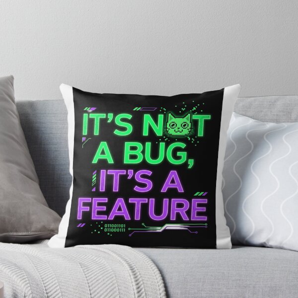 Item preview, Its Not A Bug Its A Feature Cyberpunk Cat Art designed and sold by KMKDesignStudio.