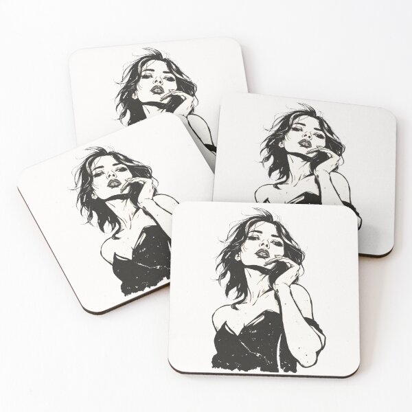 Item preview, Dark Noir Aesthetic Vintage Woman Ink Portrait designed and sold by ERODED SELF.