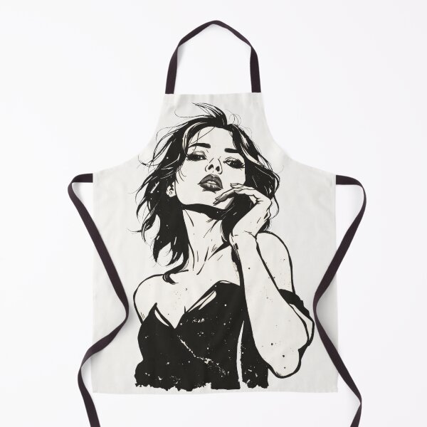 Item preview, Dark Noir Aesthetic Vintage Woman Ink Portrait designed and sold by ERODED SELF.