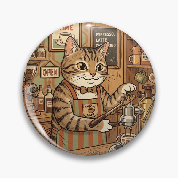 Item preview, Vintage Barista Cat Artisan Coffee Roasters Retro Graphic T-Shirt designed and sold by RetroVibe Supply.
