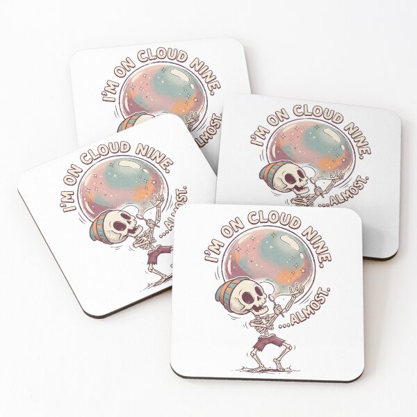 Item preview, Skeleton Blowing Giant Bubble I'm On Cloud Nine Almost Retro Graphic designed and sold by MisteryDesigner.