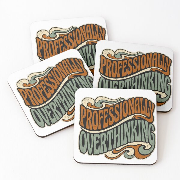 Item preview, Professionally Overthinking Retro Typography Art designed and sold by KMKDesignStudio.