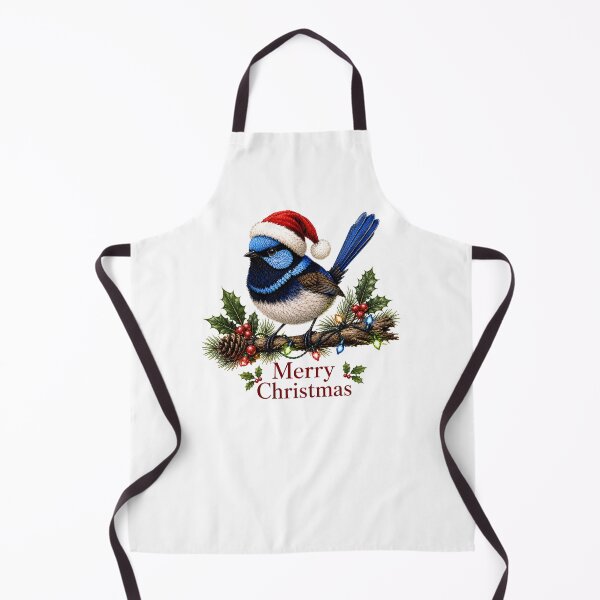 Item preview, Superb Fairywren Christmas – Merry Christmas Australian Fairy Wren with Santa Hat designed and sold by SVALANART.