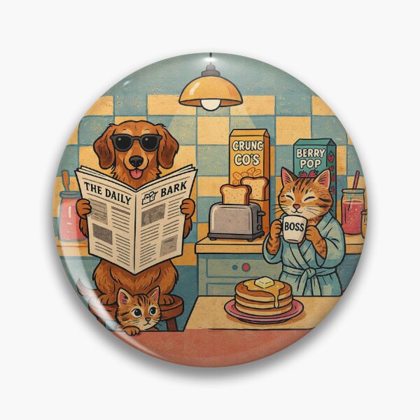 Item preview, Vintage Pets Breakfast Club Cartoon Art designed and sold by KMKDesignStudio.