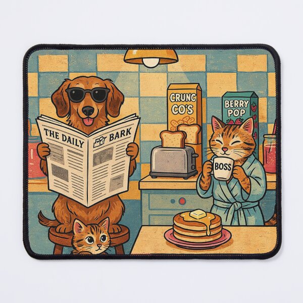 Item preview, Vintage Pets Breakfast Club Cartoon Art designed and sold by KMKDesignStudio.