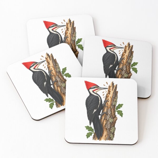 Item preview, Pileated Woodpecker on Tree Wildlife Illustration designed and sold by ARDELVEX STUDIO.