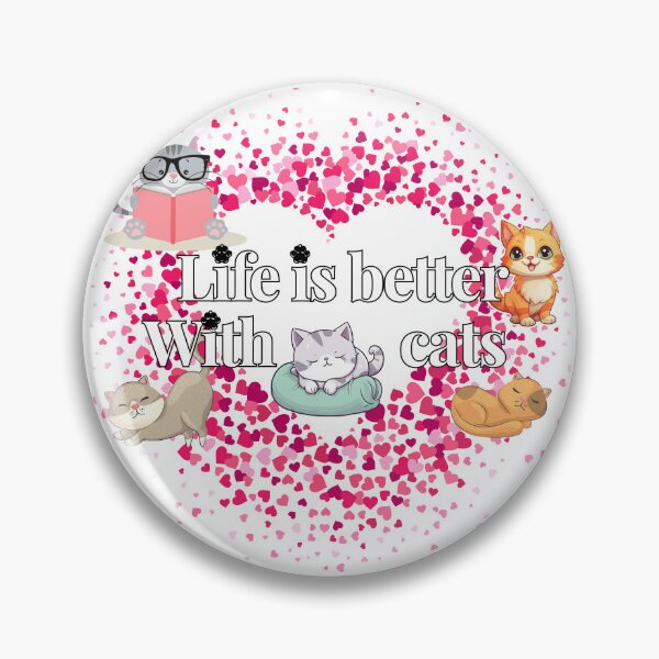 Item preview, Life Is Better With Cats Cute Heart Pattern designed and sold by KMKDesignStudio.