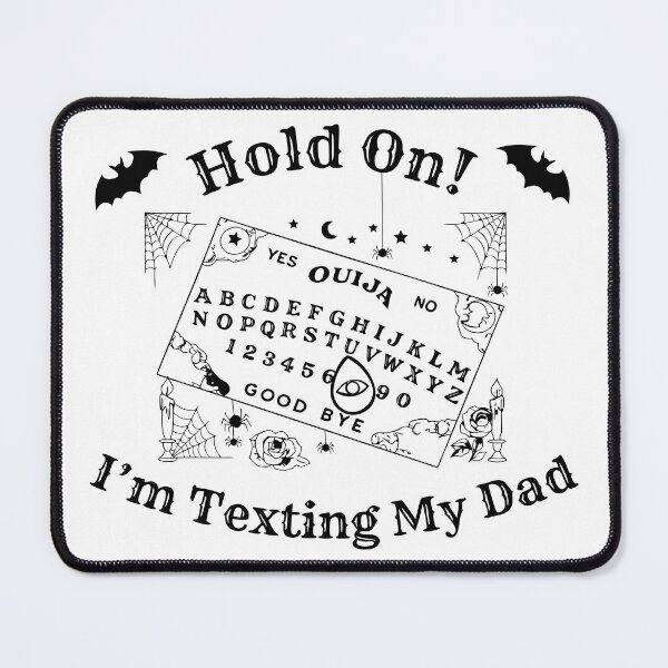 Item preview, Hold On I’m Texting My Dad. Black. halloween, dark humor, sarcasm, occult humor. designed and sold by NPC-wear.