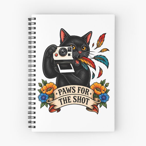 Item preview, Paws For The Shot Black Cat Camera Tattoo designed and sold by Old's Cool Cat Studio.