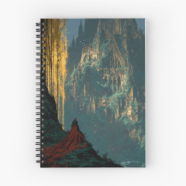 Item preview, Grand Overgrown Gothic Cathedral and Traveler in Forest Valley designed and sold by The Grimforge.