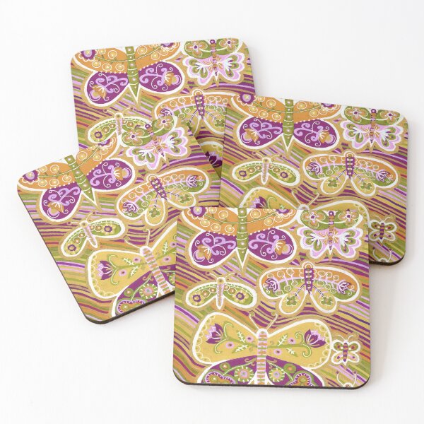 Item preview, Colorful Folk Art Butterfly Garden designed and sold by Fani*.