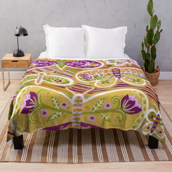Item preview, Colorful Folk Art Butterfly Garden designed and sold by Fani*.
