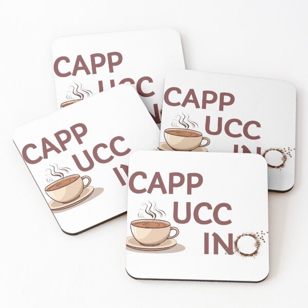 Item preview, Cappuccino Steaming Coffee Cup Typography designed and sold by KMKDesignStudio.