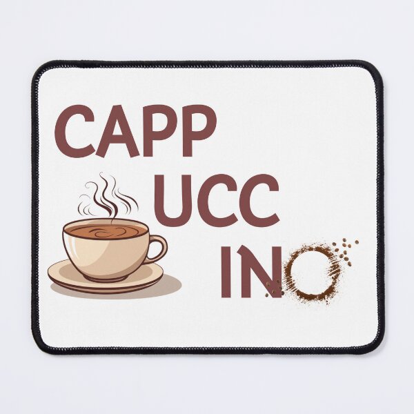 Item preview, Cappuccino Steaming Coffee Cup Typography designed and sold by KMKDesignStudio.