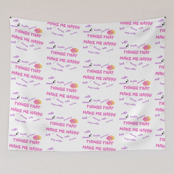 Item preview, Things That Make Me Happy Cute Pink Pastel Typography designed and sold by KMKDesignStudio.