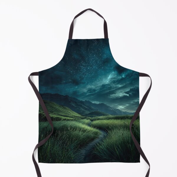 Item preview, Midnight Mountain Meadow – Starry Sky Dreamscape & Moody Nature Landscape designed and sold by IRON SIREN.