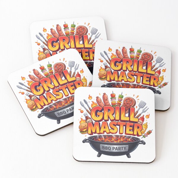 Item preview, Grill Master BBQ Party Cartoon Fire Typography designed and sold by KMKDesignStudio.